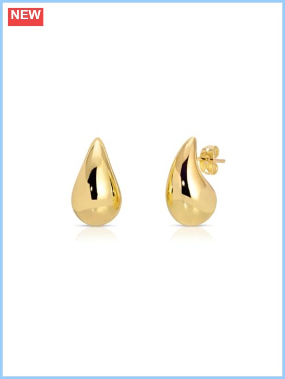Gold Plated Chunky Teardrop Hoop Earrings for Women 18MM